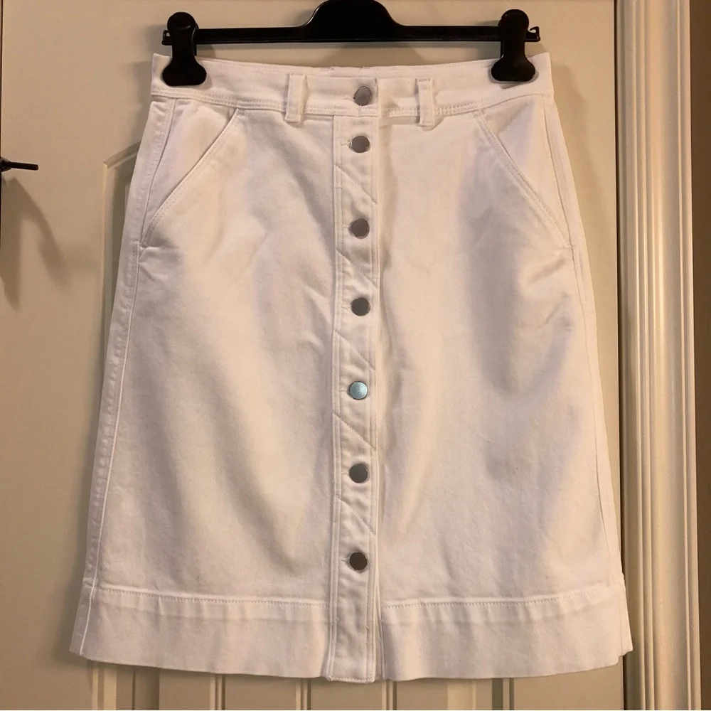 White Denim Ann Taylor Factory Skirt - Picture 1 of 4